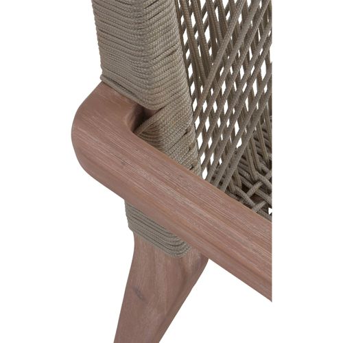 X4 Fauteuils En Bois D'acacia Et Corde Tressée Style Naturel