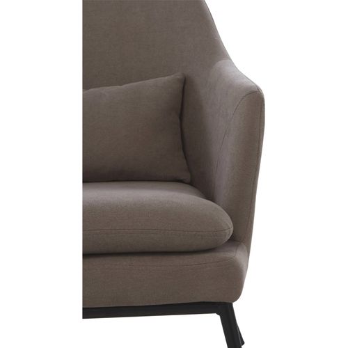 Fauteuil Tapissé Marron Avec Coussin Et Pieds Métal Élégants