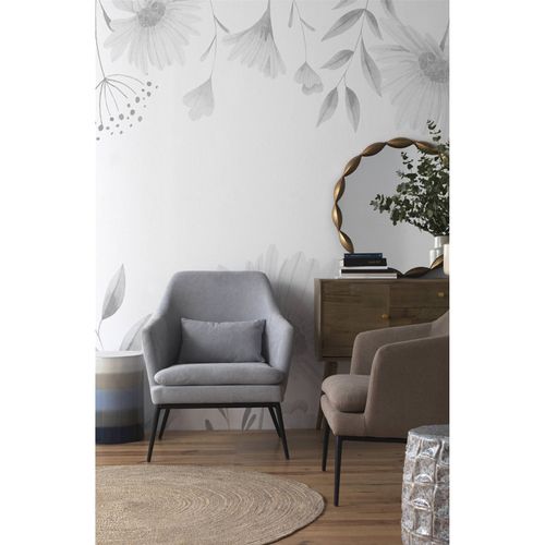 Fauteuil Tapissé Marron Avec Coussin Et Pieds Métal Élégants