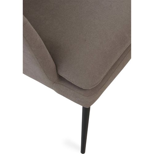 Fauteuil Tapissé Marron Avec Coussin Et Pieds Métal Élégants