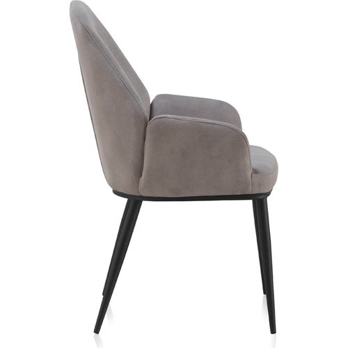 Fauteuil Design Gris Clair Assise Confortable Pieds Métal Noir