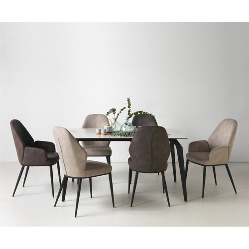 Fauteuil Design Gris Clair Assise Confortable Pieds Métal Noir