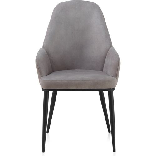 Fauteuil Design Gris Clair Assise Confortable Pieds Métal Noir