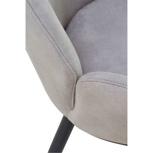 Fauteuil Design Gris Clair Assise Confortable Pieds Métal Noir