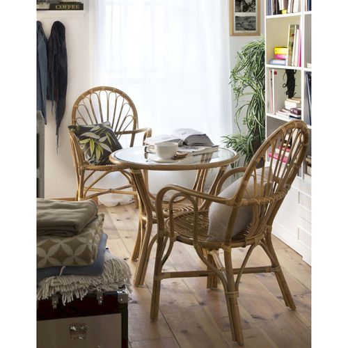 X2 Fauteuils Rotin Naturel Style Manau Et Junco Ambiance Bohème