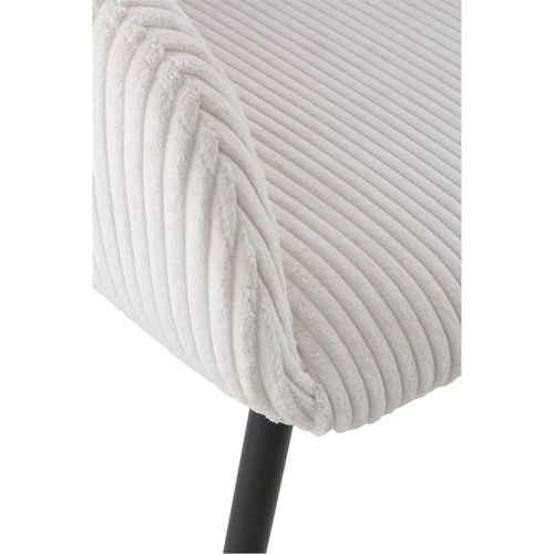 X4 Fauteuils Tapissé En Velours Blanc Pieds Métal Noir Design Élégant