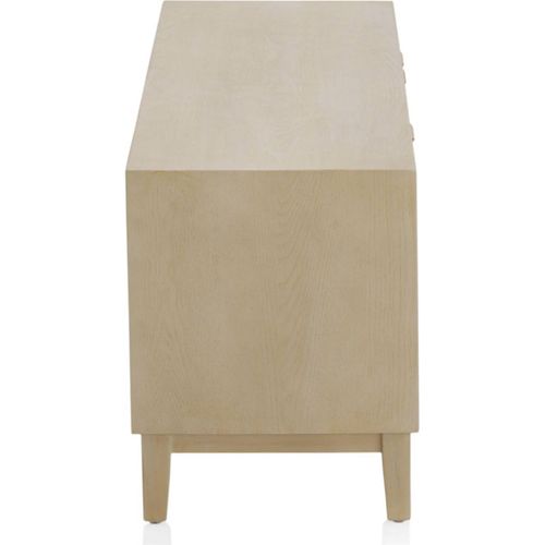 Meuble TV Bois Marfil Portes Sculptées Et Poignées Dorées