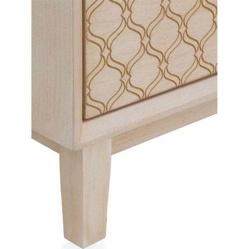 Meuble TV Bois Marfil Portes Sculptées Et Poignées Dorées