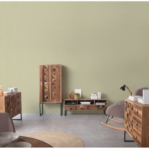 Meuble TV Bois Recyclé Et Métal Style Vintage Naturel