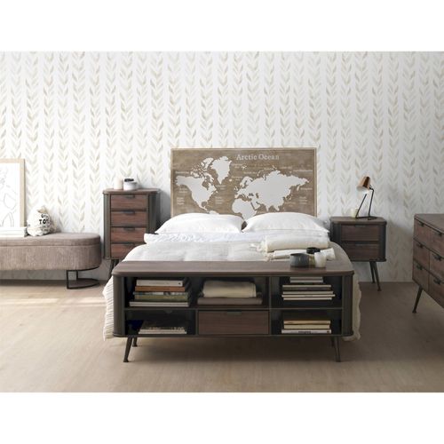 Meuble TV Métal Et Bois Avec Rangement Élégant Gris Cendré