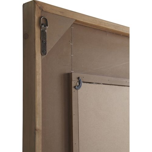 Miroir Décoratif Hexagonal Bois De Fresne Naturel Rustique