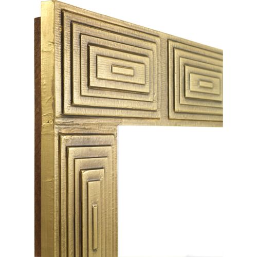 Miroir En Bois De Manguier Naturel Avec Cadre Doré Élégant