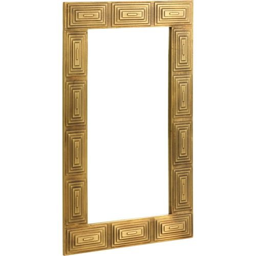 Miroir En Bois De Manguier Naturel Avec Cadre Doré Élégant
