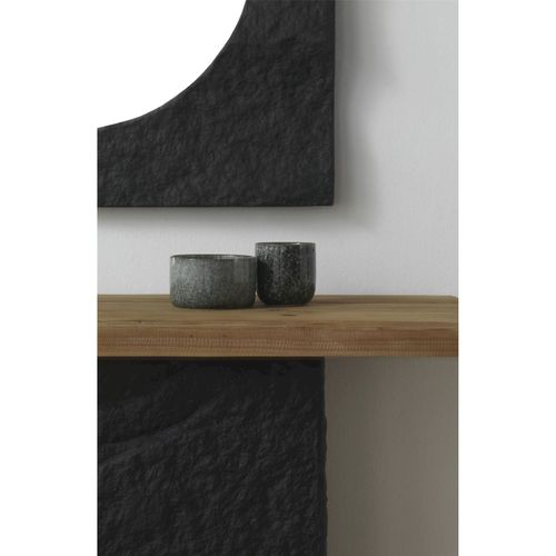 Miroir Mural Noir Aspect Pierre Style Contemporain