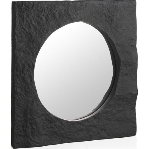 Miroir Mural Noir Aspect Pierre Style Contemporain