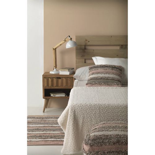 Pouf Tapissé Rose En Coton Et Polyester Fait Main Élégant