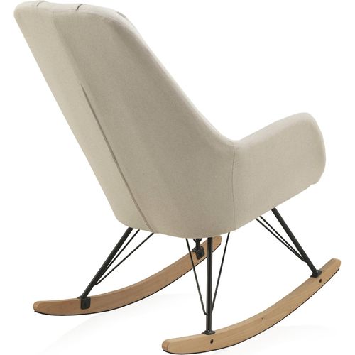 Fauteuil à Bascule Tapissé Confort Métal Et Bois Hêtre Crudo