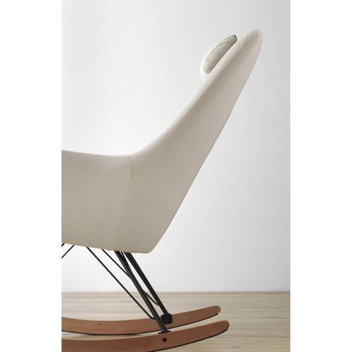 Fauteuil à Bascule Tapissé Confort Métal Et Bois Hêtre Crudo