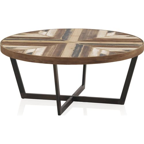 Table Basse Bois Recyclé Et Métal Style Industriel Chaleureux