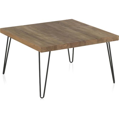 Table Basse Bois D'orme Vieilli Et Pieds Métal Style Industriel