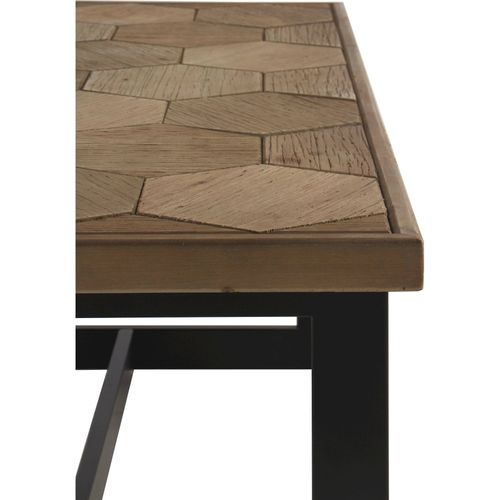 Table Basse Fresno Design Bois Naturel Et Métal Noir