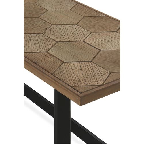 Table Basse Fresno Design Bois Naturel Et Métal Noir