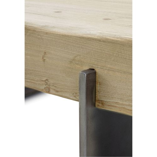 Table Basse Rectangulaire Bois D'abeto Et Pieds Métal Laqué