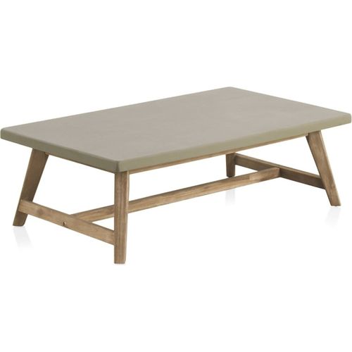 Table Basse Rectangulaire Bois Acacia Et Plateau Effet Béton