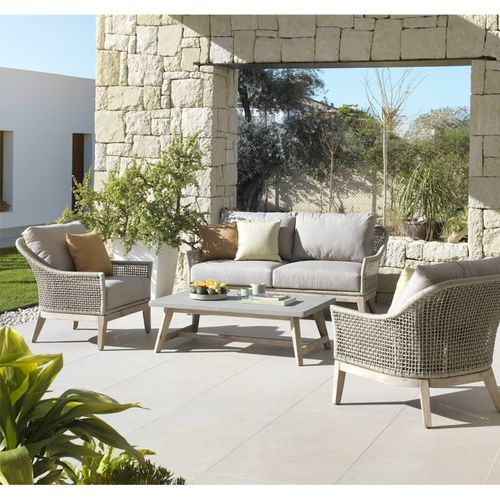 Table Basse Rectangulaire Bois Acacia Et Plateau Effet Béton