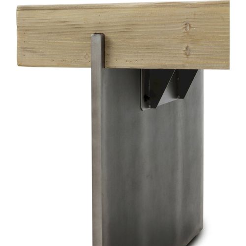 Table Basse Bois D'abeto Et Pieds Laqués Finition Métalisée