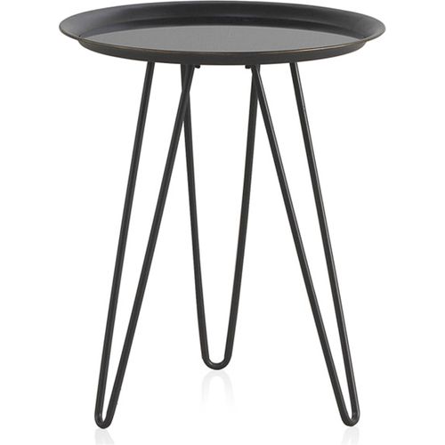 Table Basse Ronde Métal Noir Intérieur Design Élégant