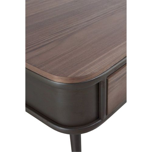 Table Basse Métal Bois Avec Deux Tiroirs Élégants