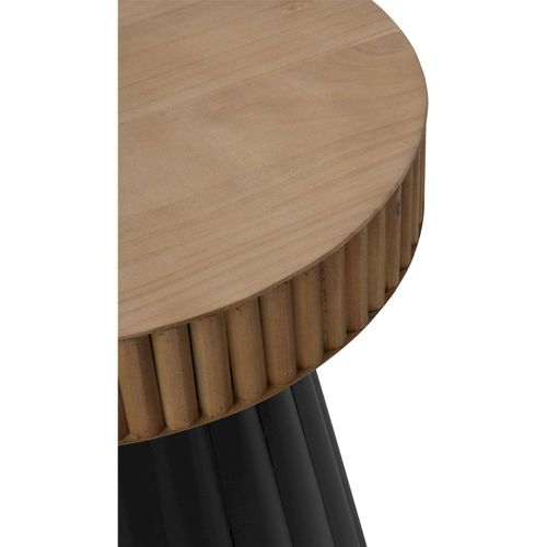 Table D'appoint Design Bois Et Métal Noir Élégance Moderne