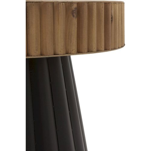Table D'appoint Design Bois Et Métal Noir Élégance Moderne