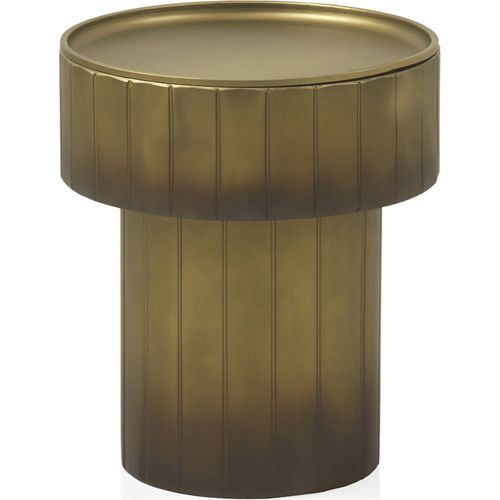 Table D'appoint Dorée En Métal Avec Plateau Amovible