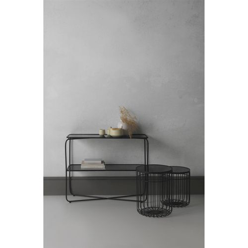 X2 Tables D'appoint Métal Noir Et Verre Fumé Design Intérieur