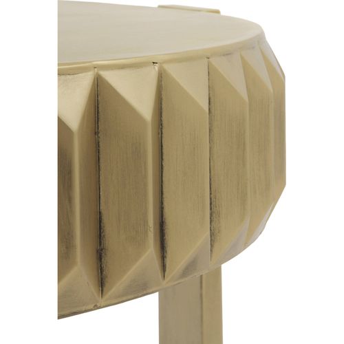 Table D'appoint Dorée En Métal Finition Vieilli Design Élégant