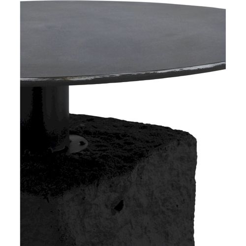 Table Dappoint Ronde Noire Avec Base Effet Pierre Polyrésine