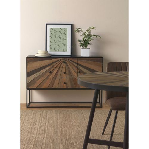 Table Ronde Bois Naturel Style Rustique Et Pieds Métal Noir