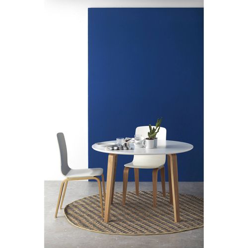 Table De Salle à Manger Ronde En Bois Blanc Style Contemporain