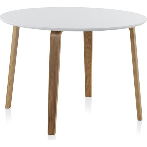 Table De Salle à Manger Ronde En Bois Blanc Style Contemporain
