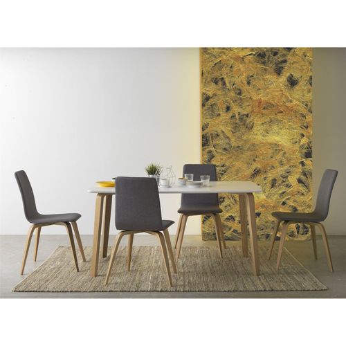 Table De Salle à Manger Scandinave En Bois Blanc Et Chêne