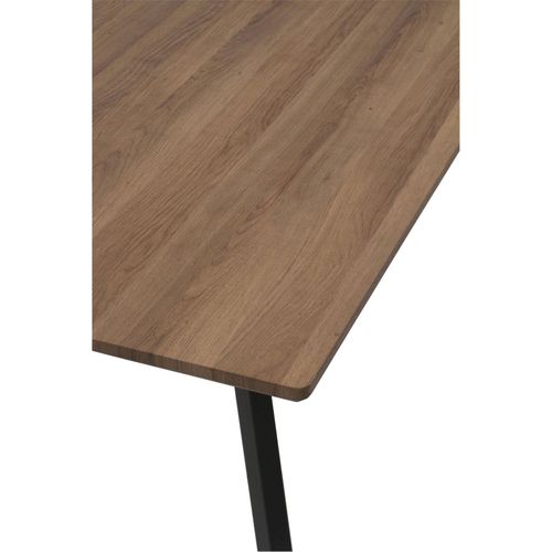 Table Effet Bois Naturel Avec Pieds Métal Pour Salle à Manger