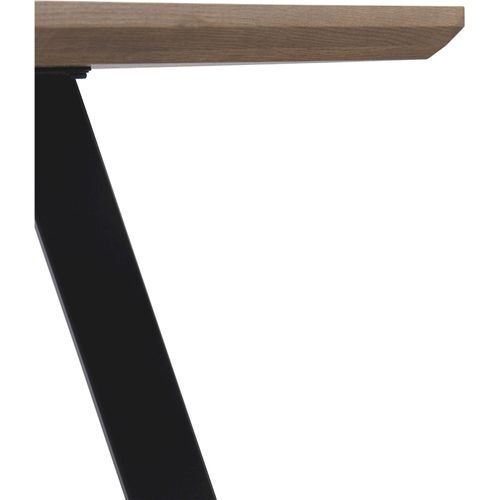 Table Effet Bois Naturel Avec Pieds Métal Pour Salle à Manger