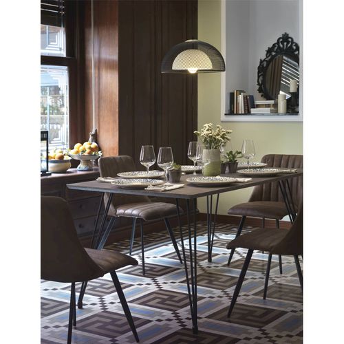 Table Effet Pierre Gris Avec Pieds Métal Design Contemporain