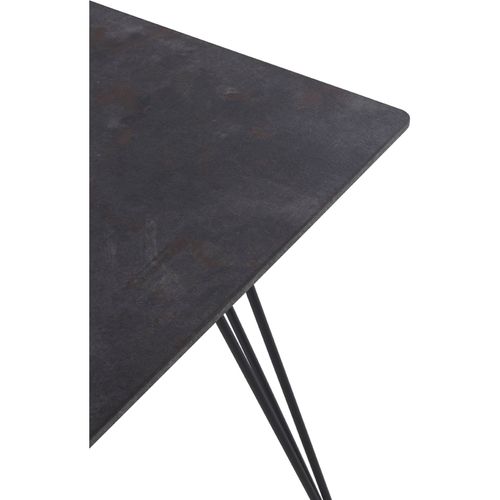 Table Effet Pierre Gris Avec Pieds Métal Design Contemporain