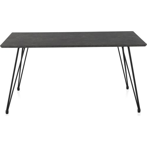 Table Effet Pierre Gris Avec Pieds Métal Design Contemporain