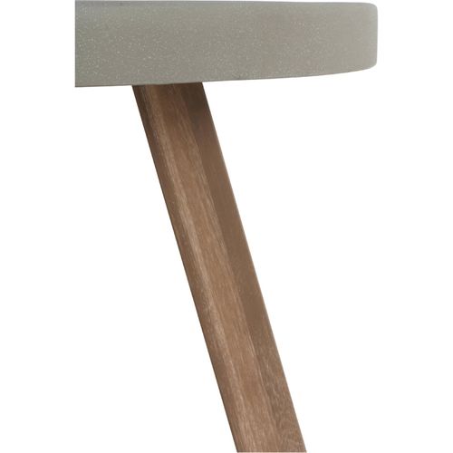 Table Ronde Acacia Naturel Et Plateau Effet Béton Élégant