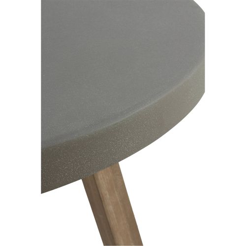 Table Ronde Acacia Naturel Et Plateau Effet Béton Élégant