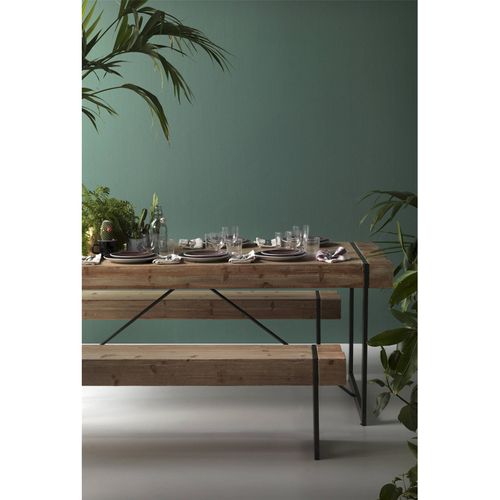 Table Bois Naturel Pieds Métal Esprit Industriel Atelier